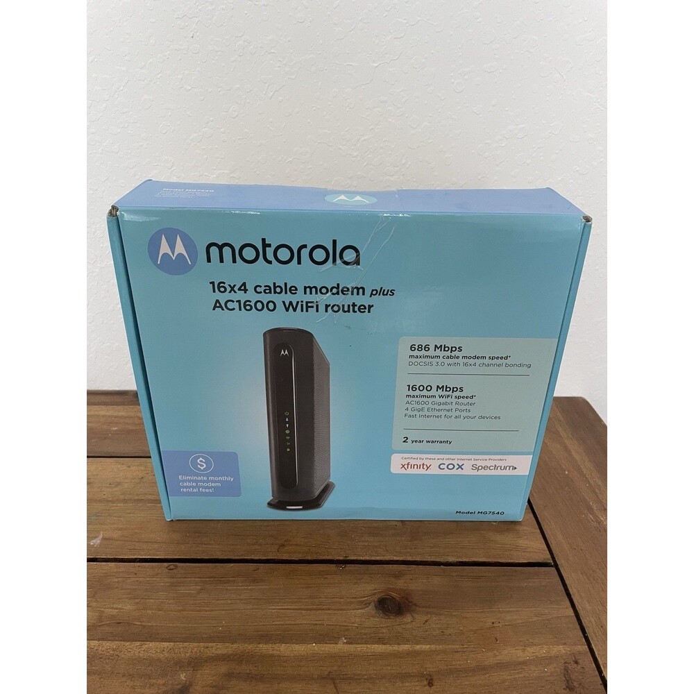 Motorola MG7540-10 16x4 Cable Modem - Black